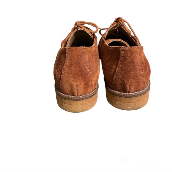 Like New Italeau Waterproof Cognac Suede Oxford Lace Up Loafers - Picture 3 of 11